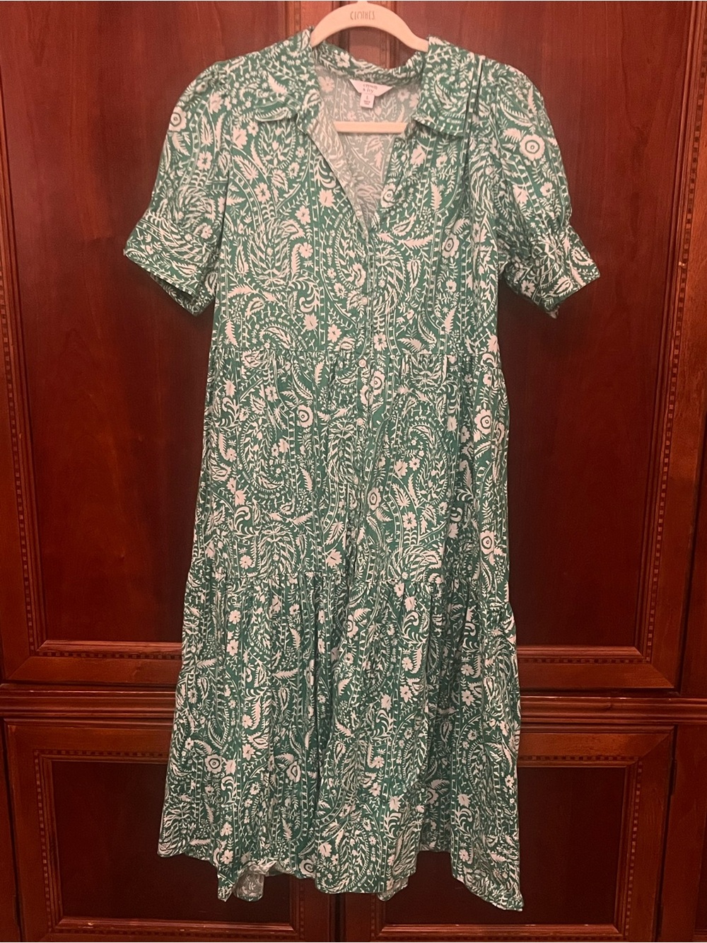 Green Floral V-Neck Maxi Dress